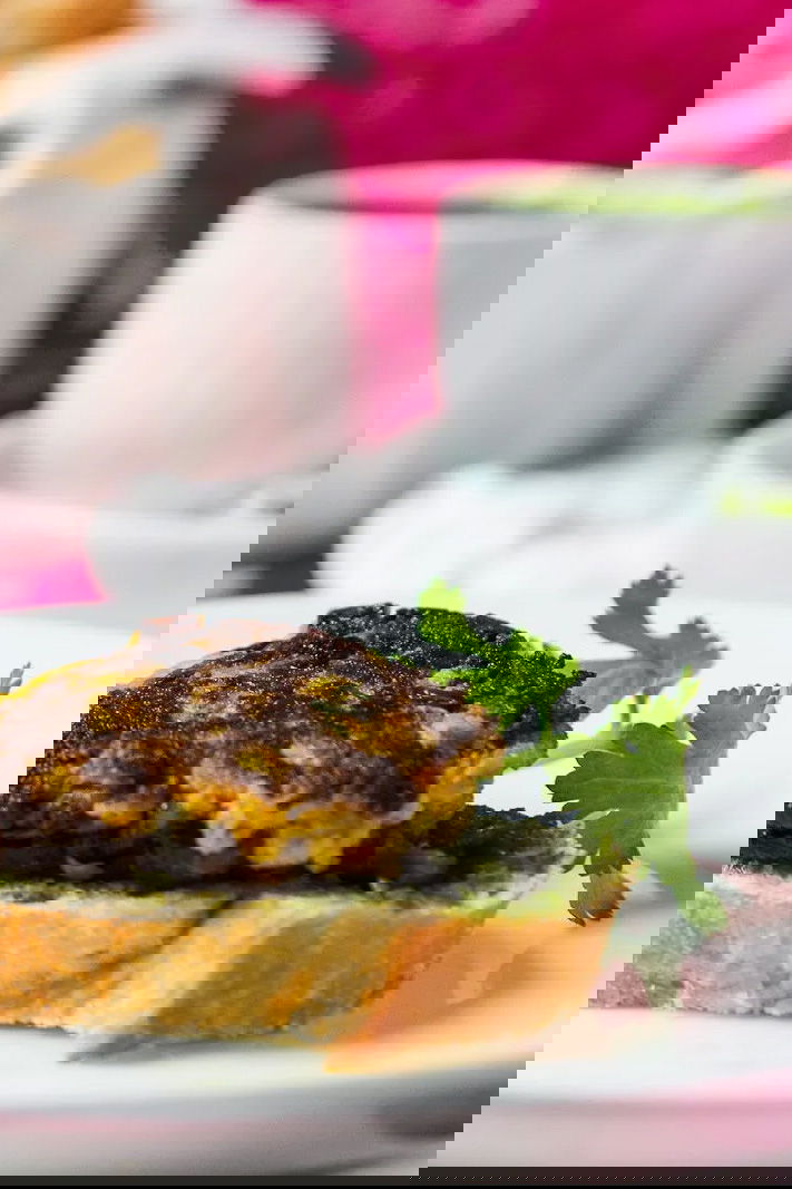 Potato tikki with peas