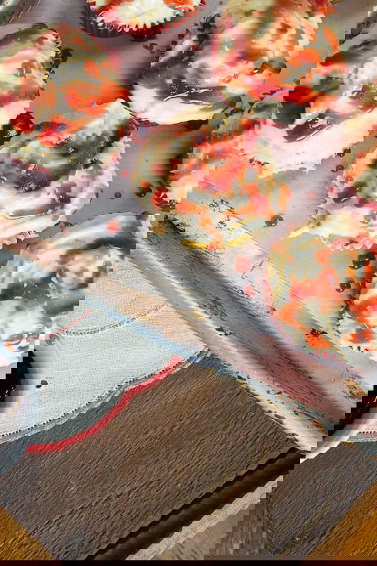 Saffron Cupcakes with Cream Cheese Frosting and Red Wine Caramel