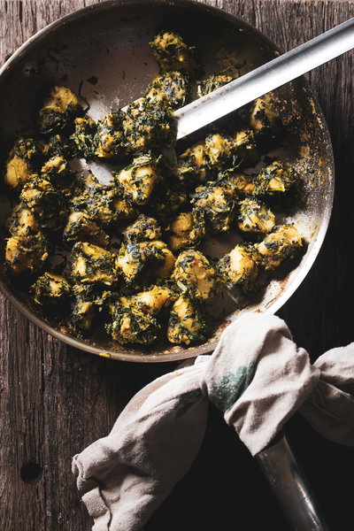 Shakkariya Methi nu Shaak (Sweet Potato and Fenugreek Sauté)