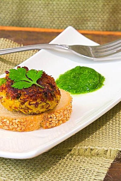 Indian Spiced Quinoa Fritters (Tikki)
