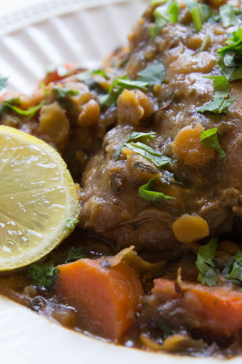 One Pot Herbed Chicken Tagine with Split Peas