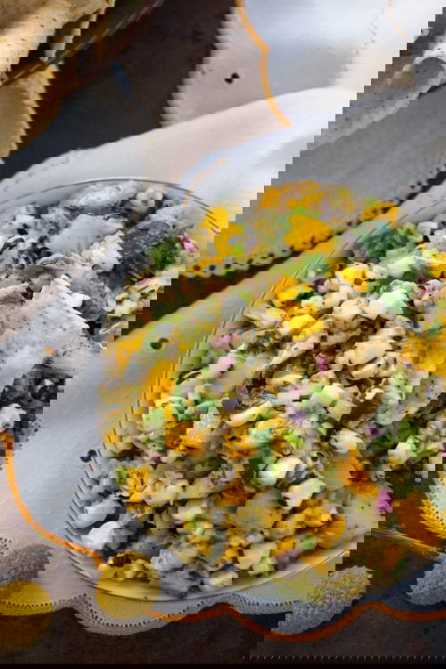 Mango Avocado Salsa with Flame Grilled Corn