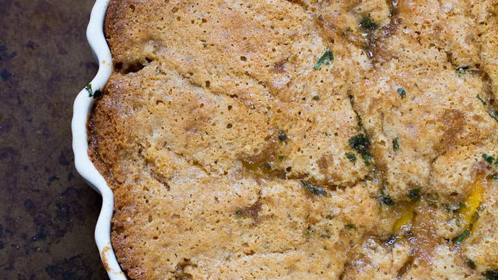 Peach and Curry Leaf Cobbler
