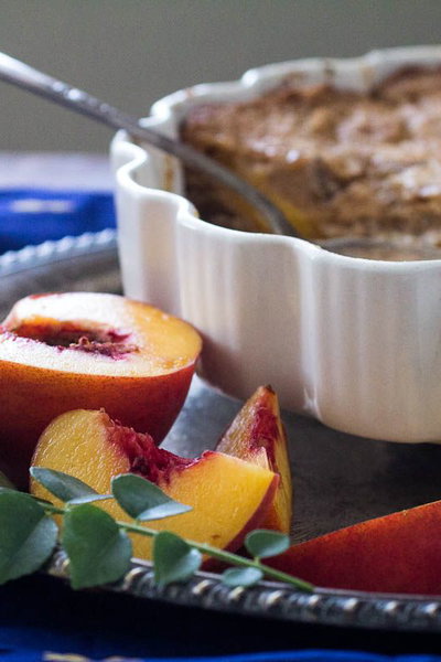 Peach and Curry Leaf Cobbler
