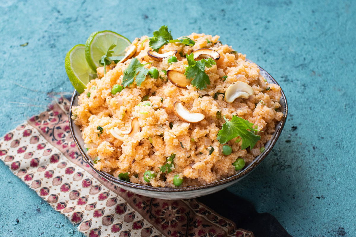 Upma (Savory Cream of Wheat with Onions and Peas)