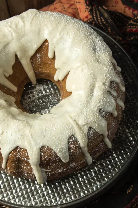 Chai Spiced Pumpkin Bundt Cake recipe at Indiaphile.info
