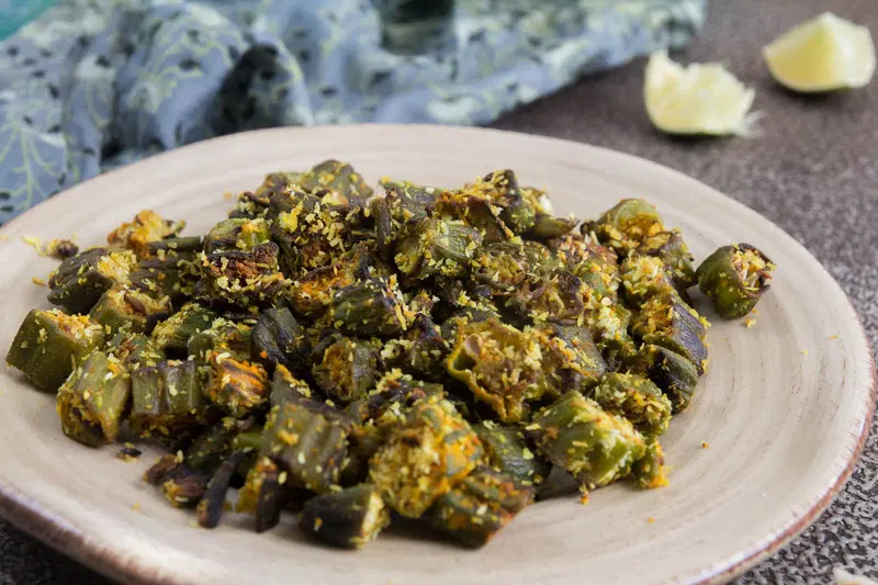 Stir Fried Okra With Coconut recipe by Indiaphile.info