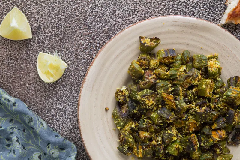 Stir Fried Okra With Coconut recipe by Indiaphile.info