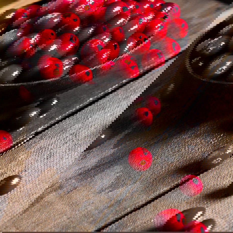 A bowl of cranberries