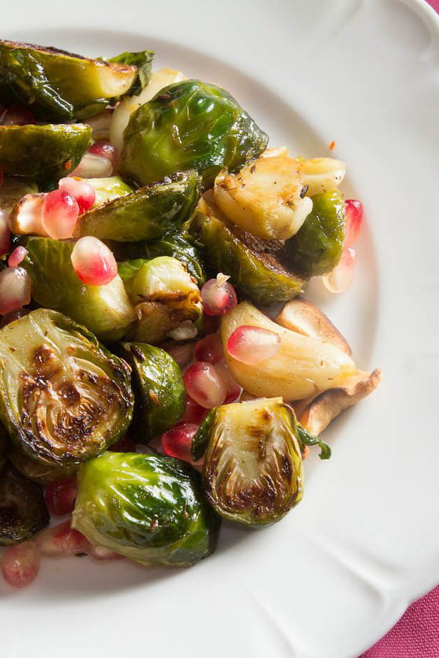 Pan Roasted Brussels Sprouts with Pomegranate