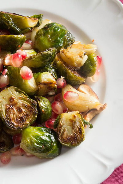 Pan Roasted Brussels Sprouts with Pomegranate