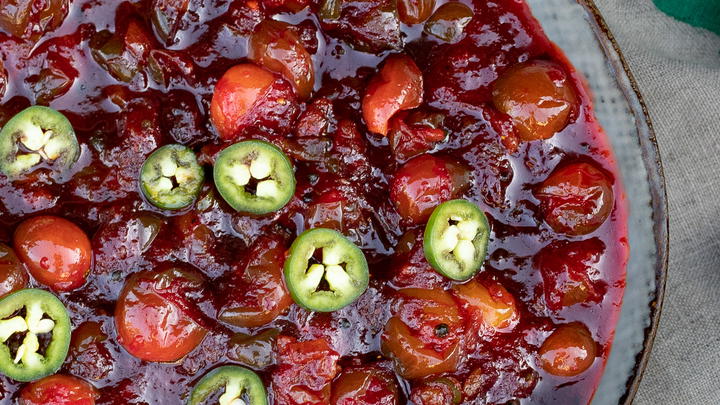 Bowl of cranberry chutney