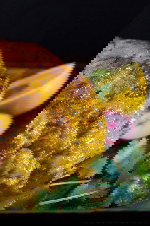 Whole Roasted Tandoori Cauliflower with Cilantro Onion Chutney