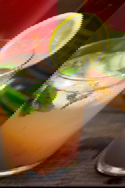 Guava, Mint and Rye Whiskey Cocktail