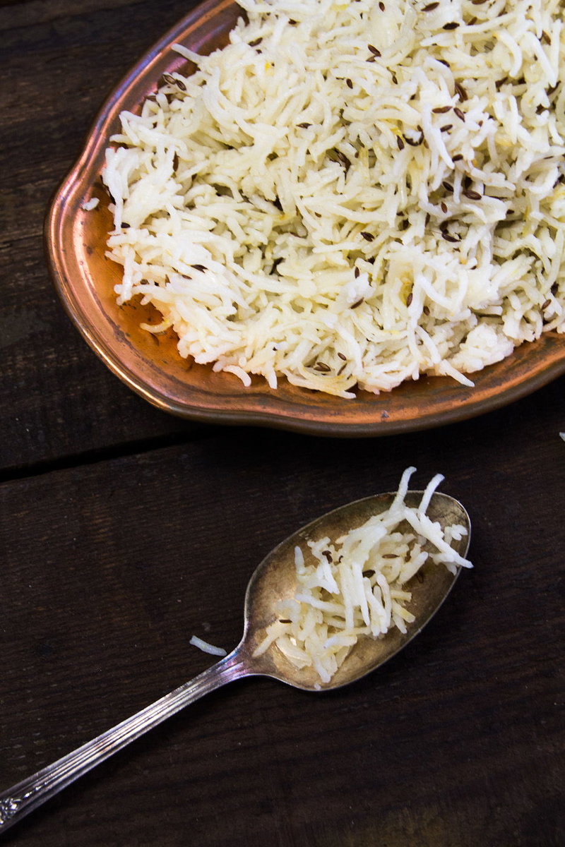 Jeera (Cumin) Rice recipe by Indiaphile.info