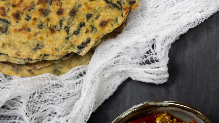 Kale Quinoa Paratha recipe by Indiaphile.info