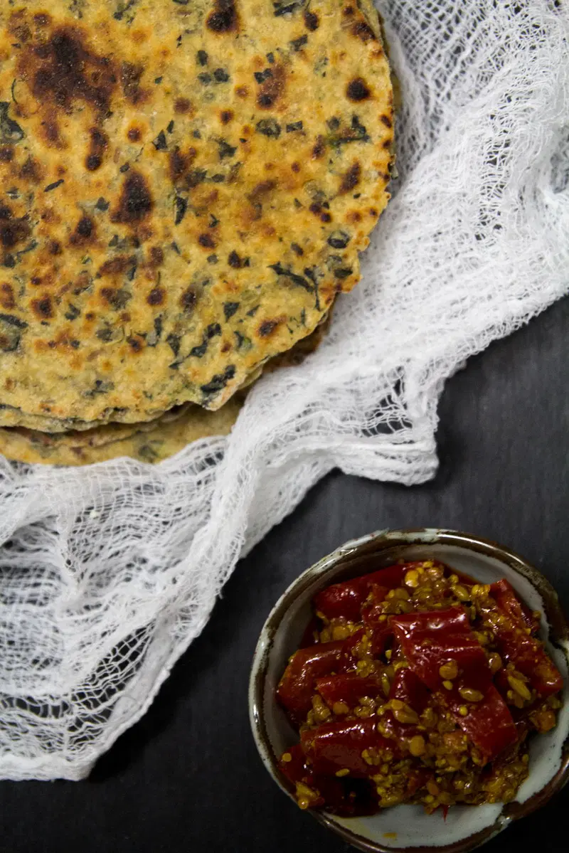 Kale Quinoa Paratha recipe by Indiaphile.info