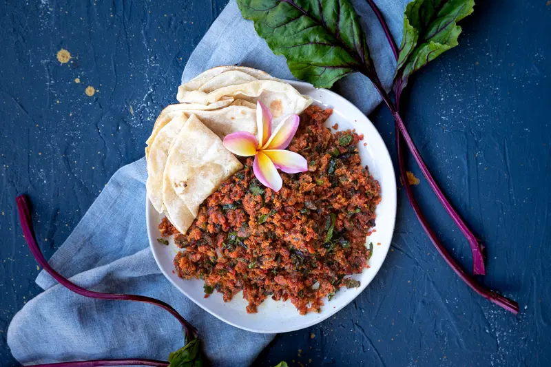 Beet greens curry