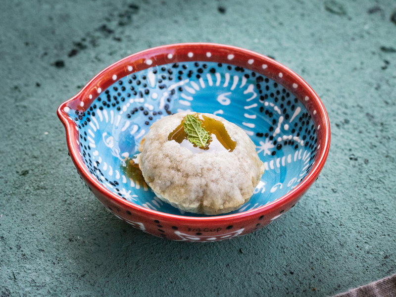 Pani puri in a bowl