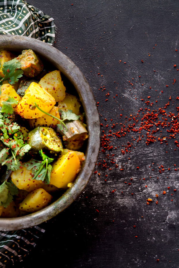 Ringan Bateta nu Shaak, Gujarati Style