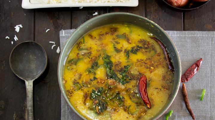Moong Dal Soup with Turmeric and Shallots
