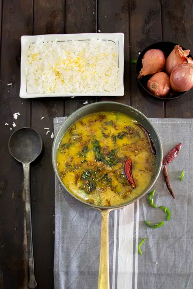 Moong Dal Soup with Turmeric and Shallots