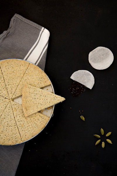 Cardamom Tea Shortbread Cookies