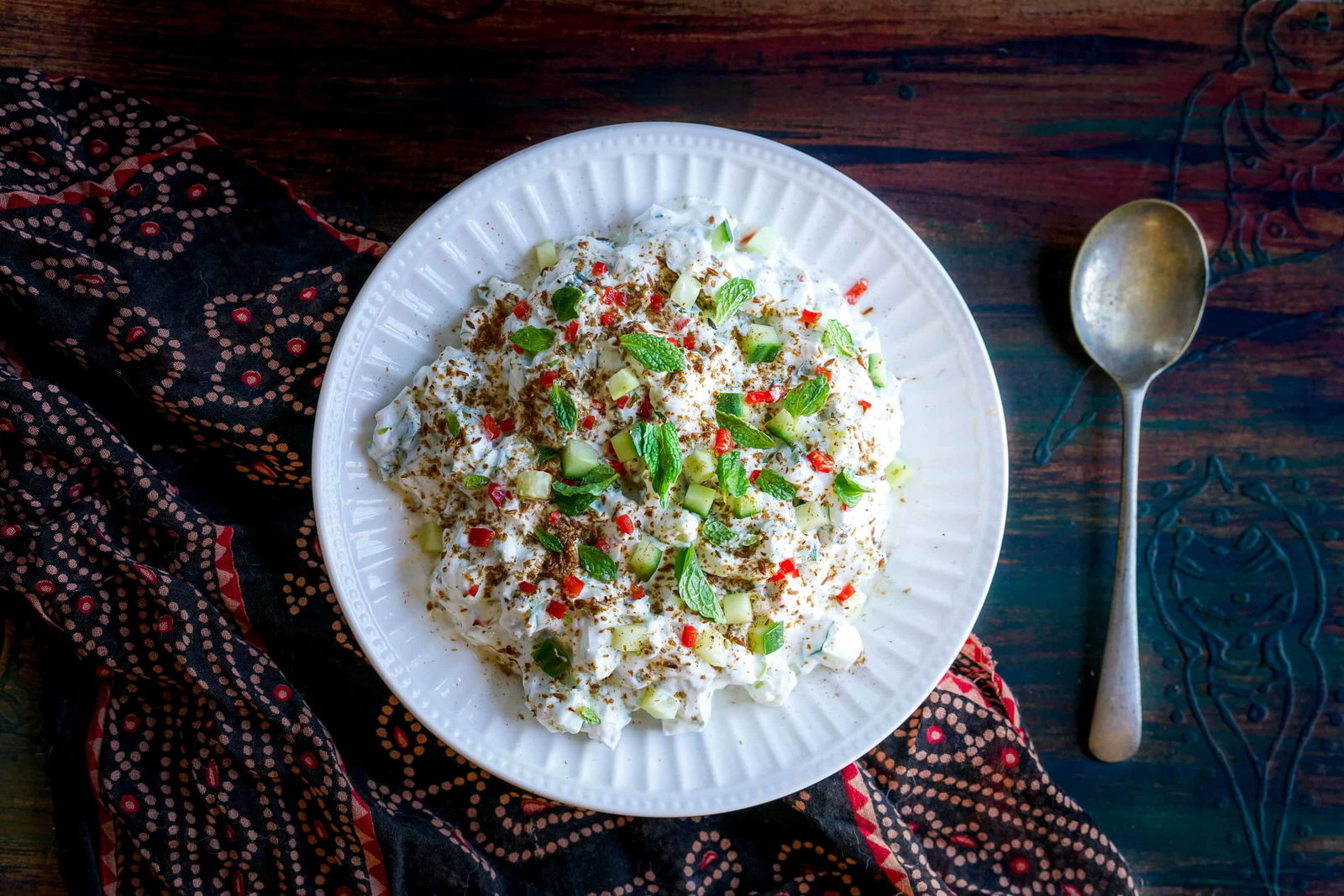 A plate of cucumber raita