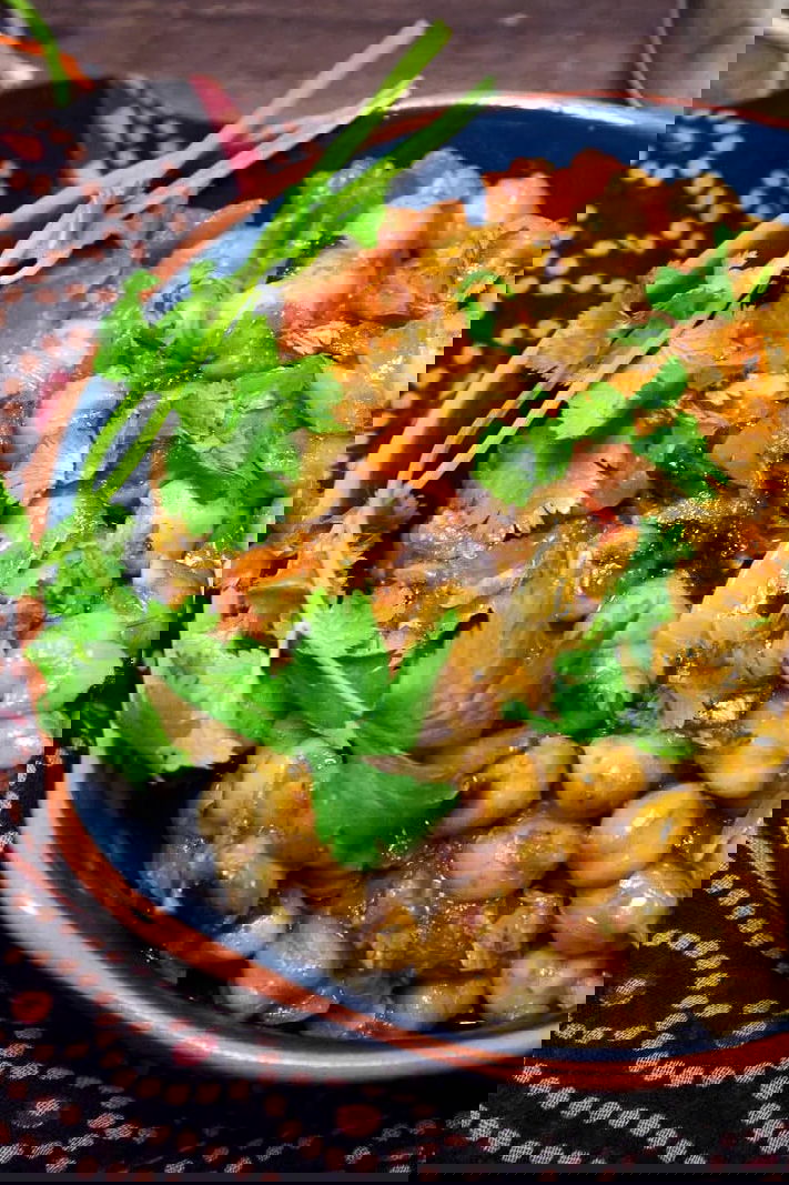 A bowl of chana masala