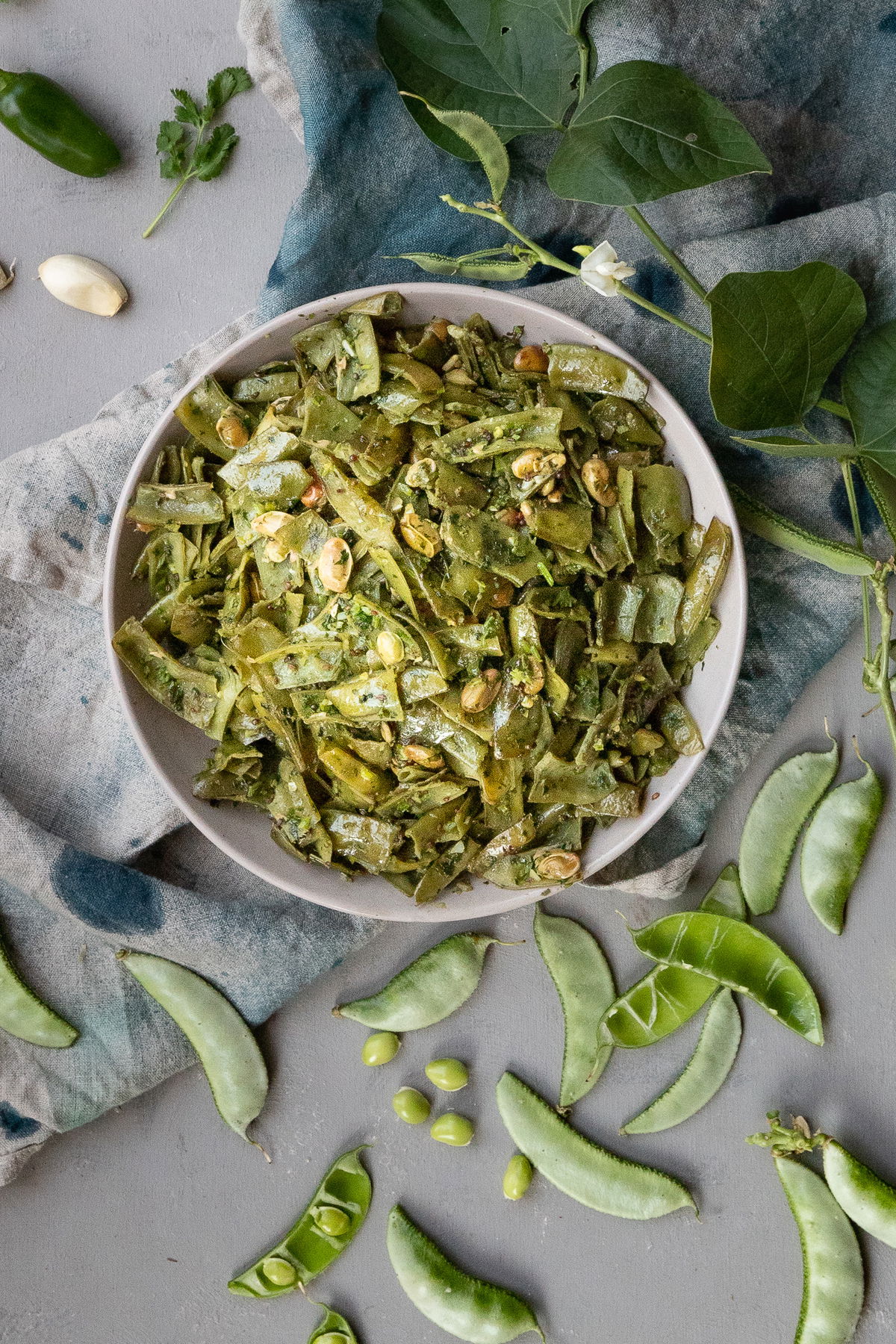 Bowl of papdi nu shaak