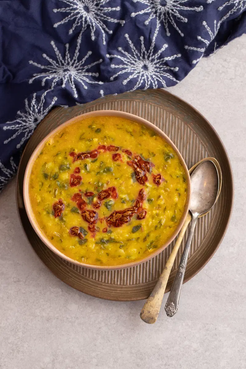Dal saag on a plate
