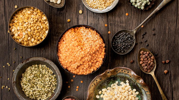 Dal, lentils, beans and pulses commonly used in Indian cooking