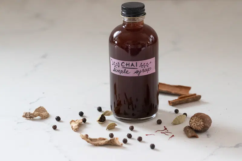 Bottle of Chai Simple Syrup