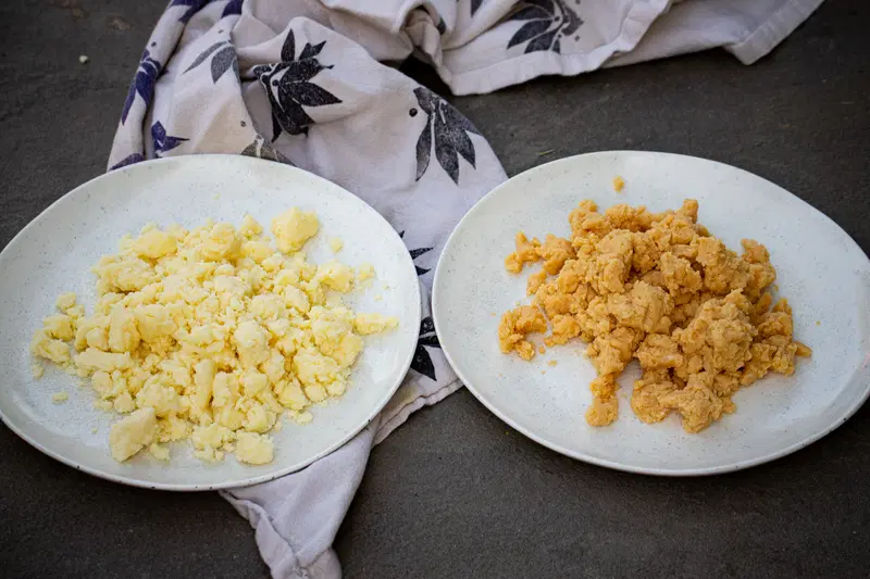 Mawa made with whole milk and evaporated milk