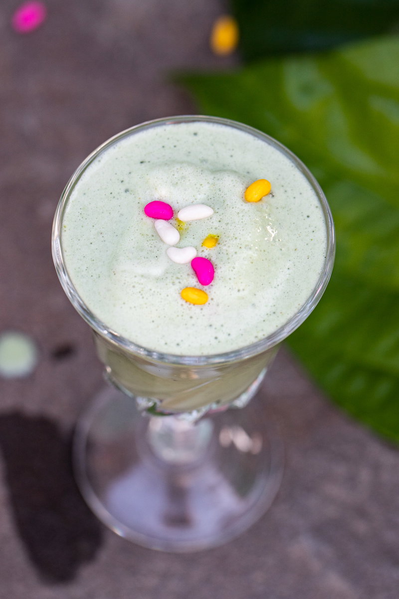 Paan shot with fennel candy on top