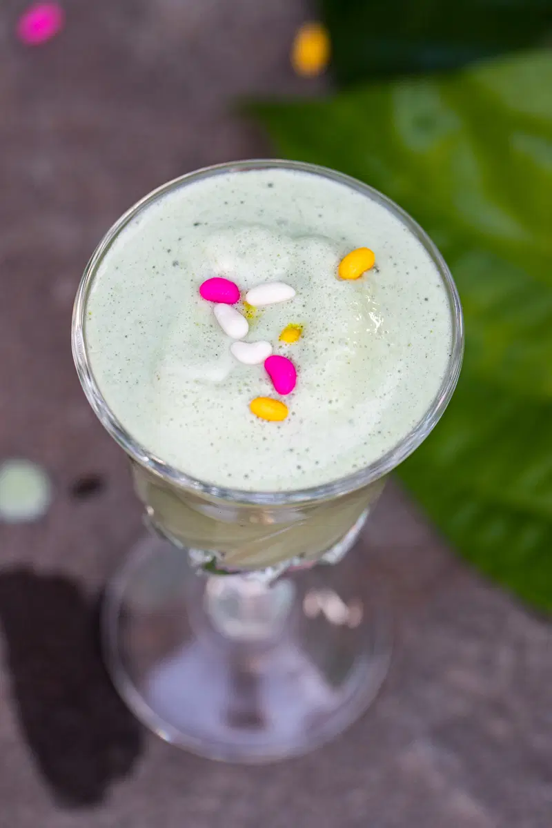 Paan shot with fennel candy on top