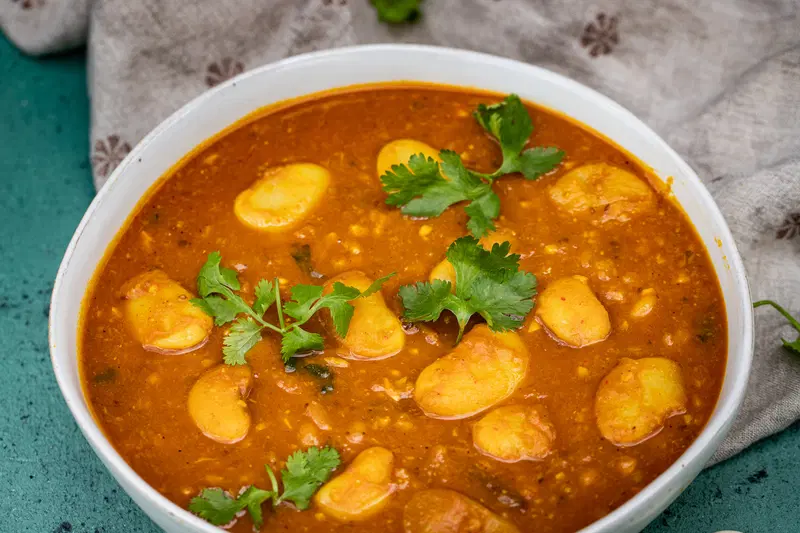 Large bowl of val nu shaak