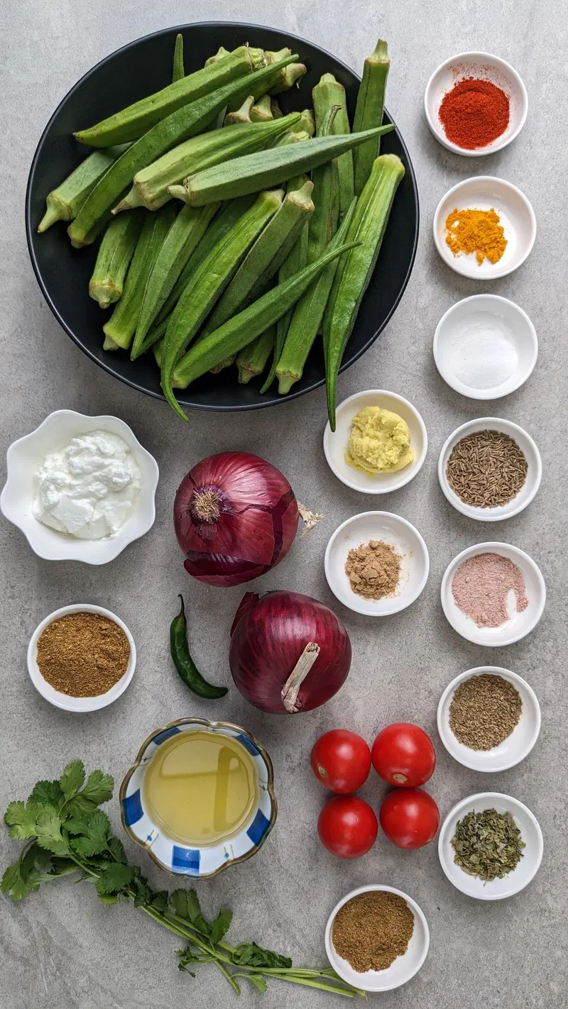 Ingredient for bhindi do pyaza