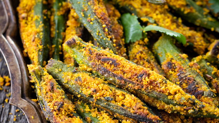 Bharela bhinda nu shaak