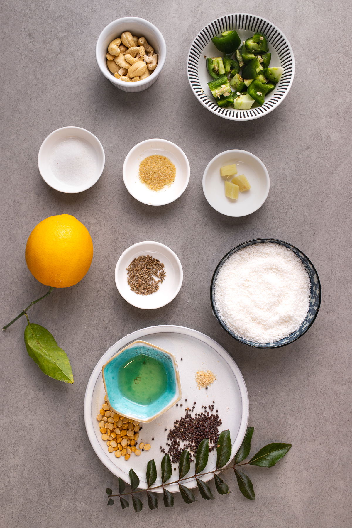 Ingredients for coconut chutney