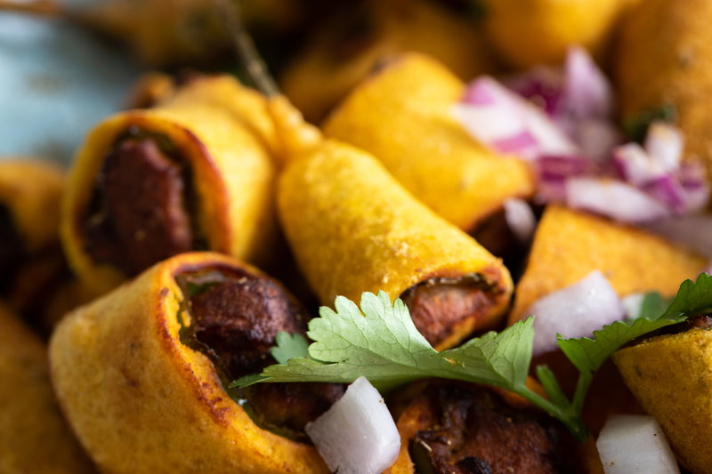 Close up image of cut mirchi
