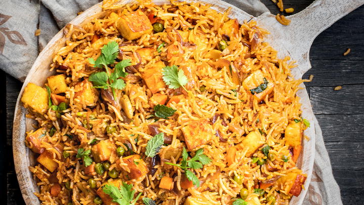 A plate of paneer pulao