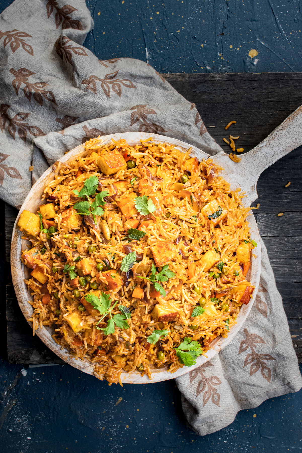 A plate of paneer pulao
