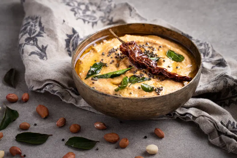 Bowl of peanut chutney