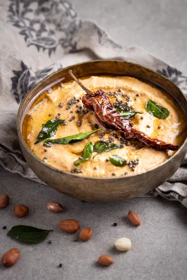 Bowl of peanut chutney