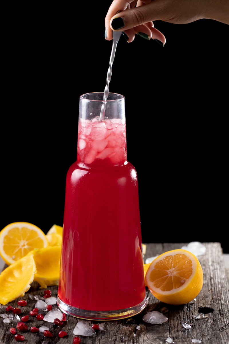 Mixing the lemonade