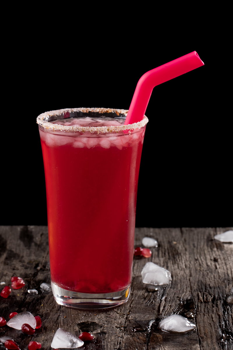 Glass of pomegranate lemonade