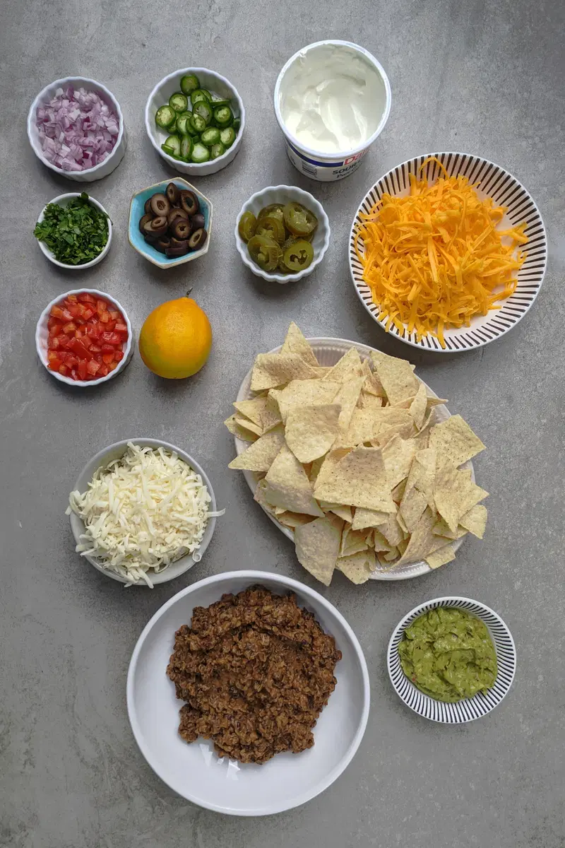 Ingredients for dal makhani nachos