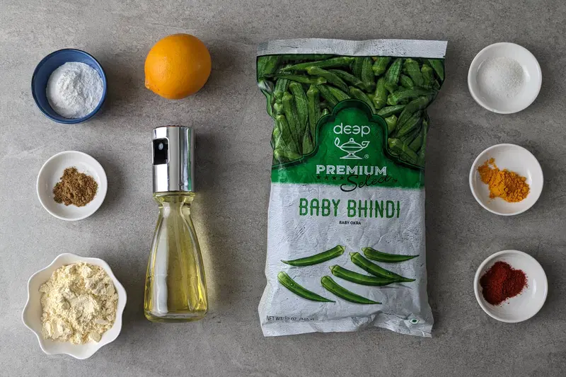 Ingredients of kurkuri bhindi