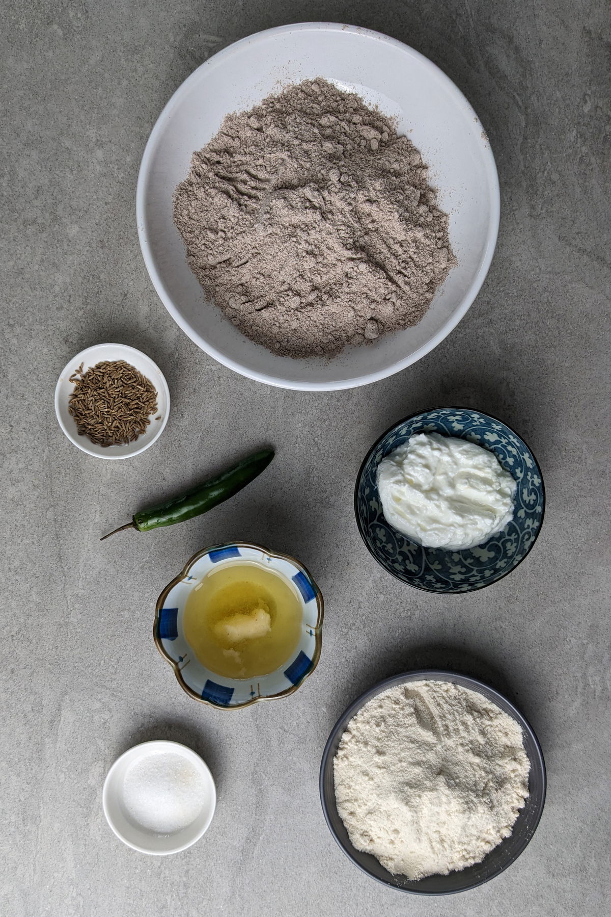 Ingredients of ragi dosa
